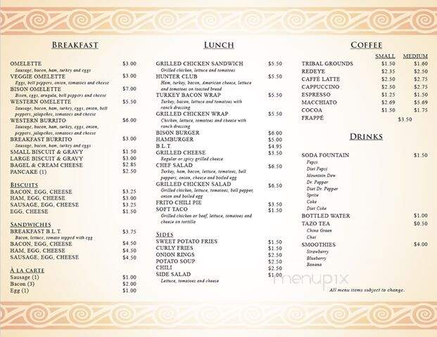 Kawi Cafe - Tahlequah, OK menu_pic