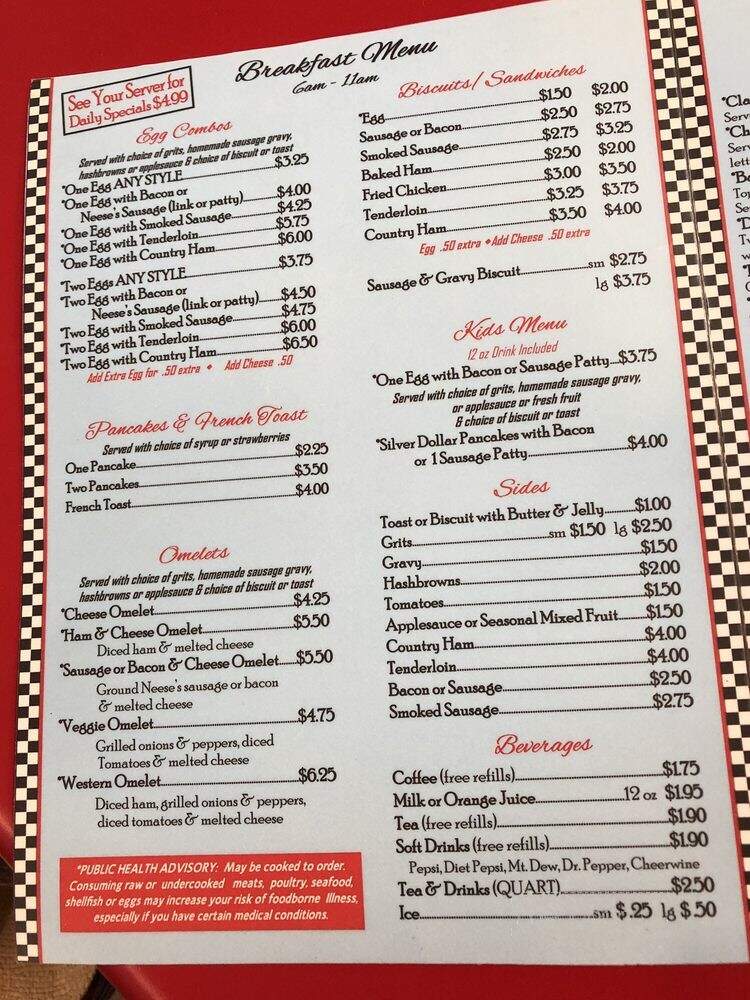 Franklinville Diner - Franklinville, NC menu_pic