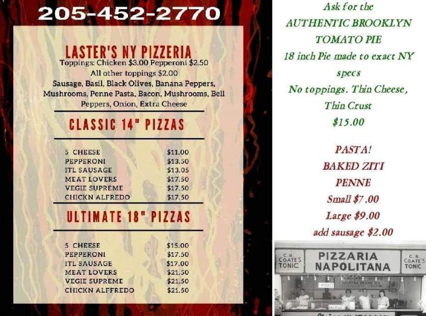 Laster Sundries on Main - Springville, AL menu_pic