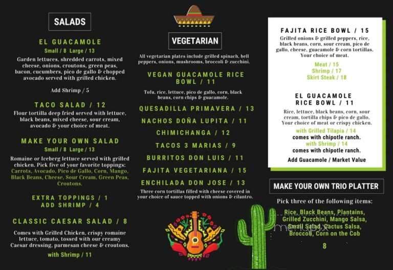 El Guacamole Mexican Grill - Pine Plains, NY menu_pic