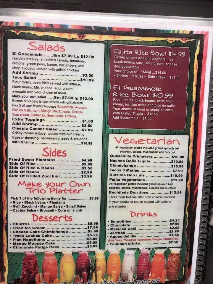 El Guacamole Mexican Grill - Pine Plains, NY menu_pic