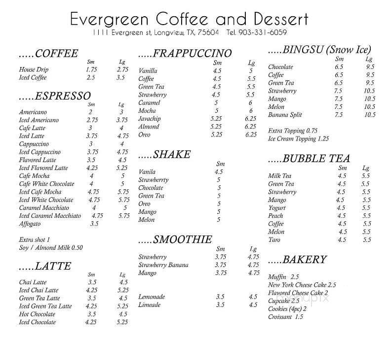 Evergreen Coffee & Dessert - Longview, TX
