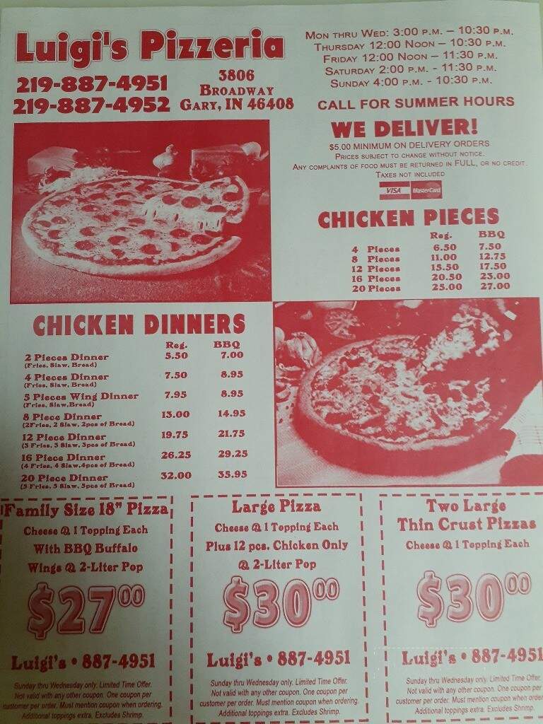 Luigi's Pizza - Gary, IN menu_pic