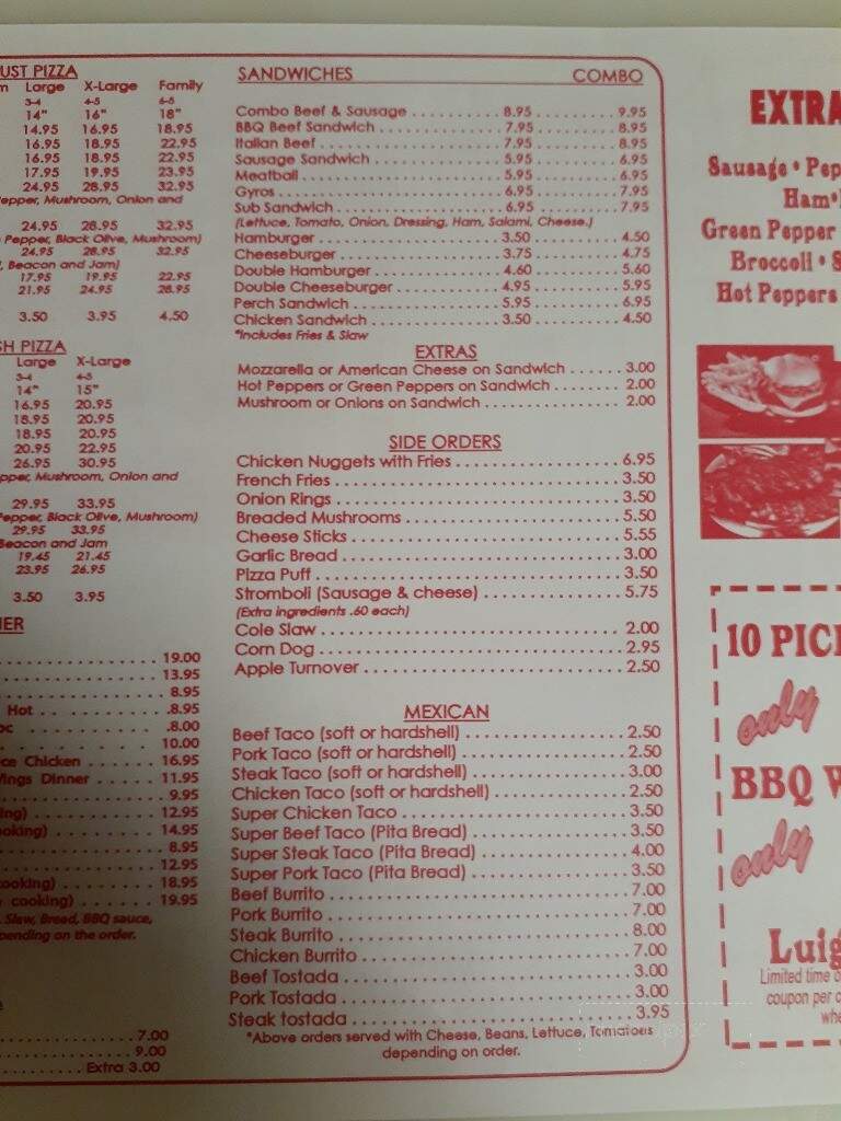 Luigi's Pizza - Gary, IN menu_pic