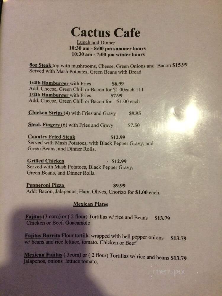 Cactus Cafe - Carlsbad, NM menu_pic