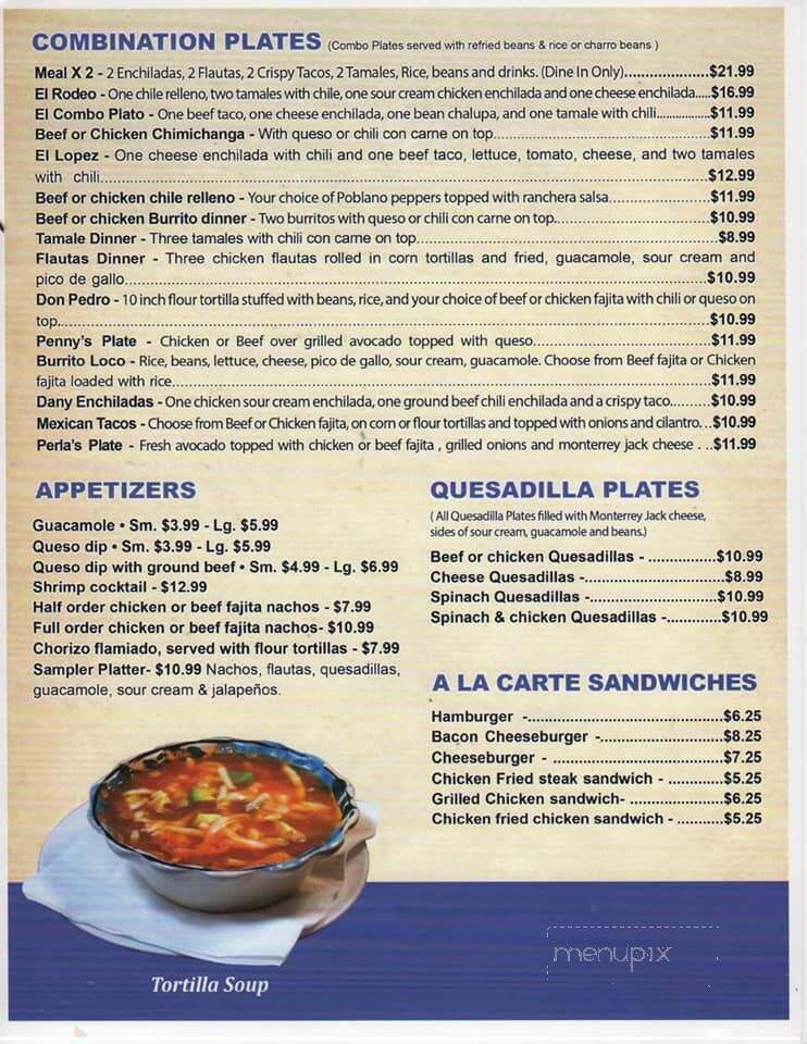 El Rodeo - Lavon, TX menu_pic