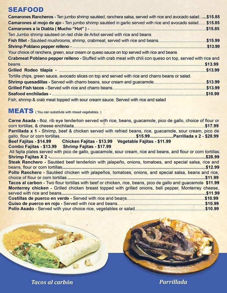 El Rodeo - Lavon, TX menu_pic