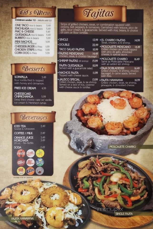 El Charro - Nixa, MO menu_pic