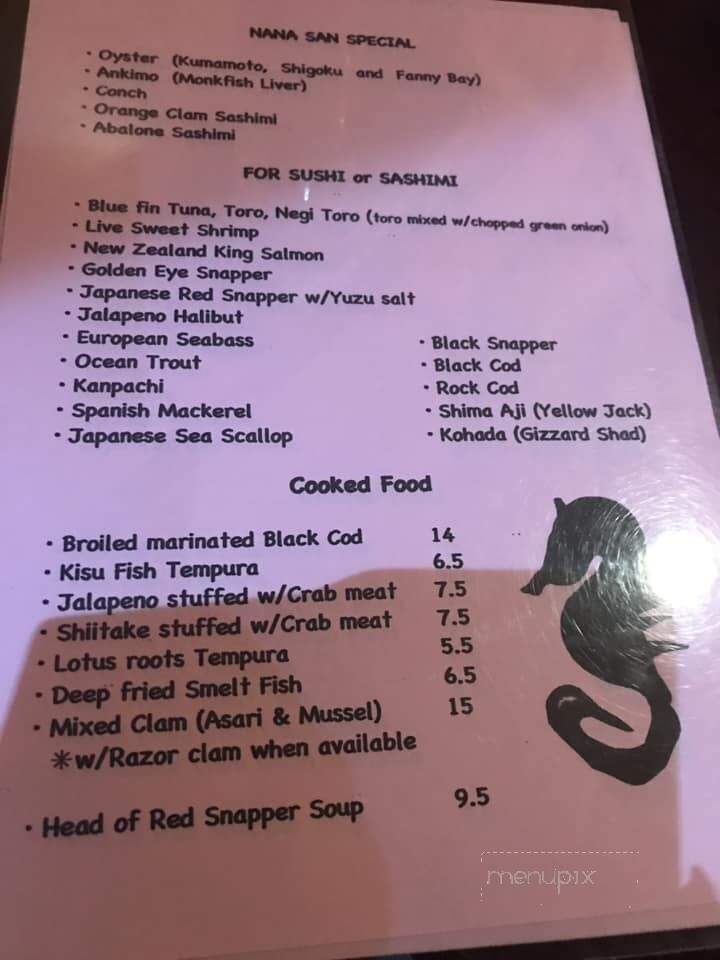 Nana San - Newport Beach, CA menu_pic