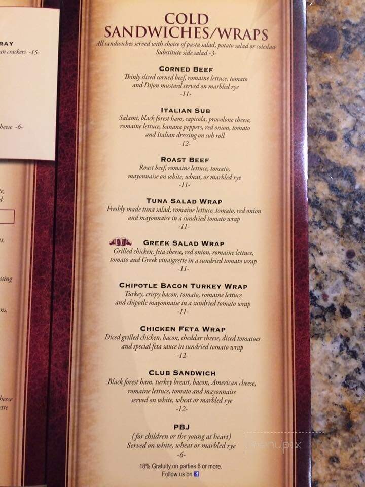 Rendezvous - St Augustine, FL menu_pic