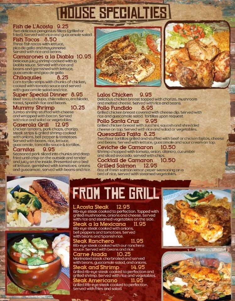 La costa menu deals