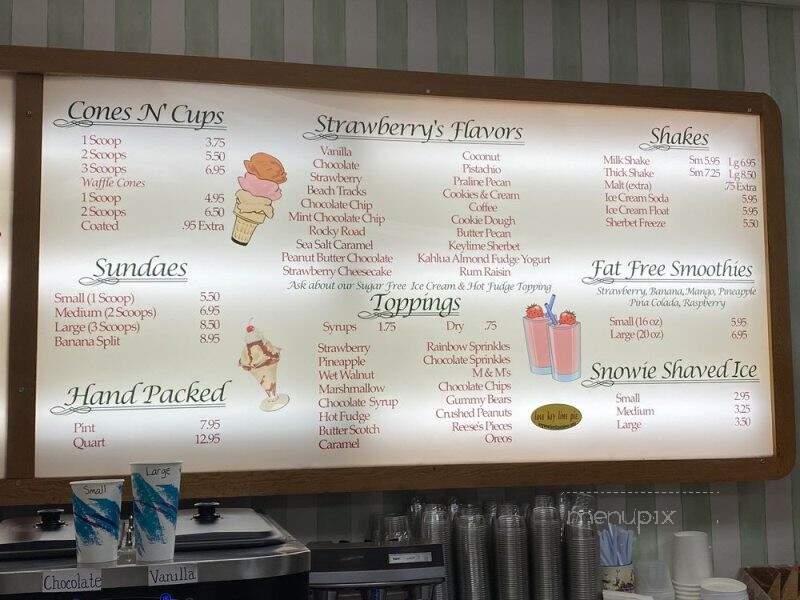 Strawberry's Deli & Ice Cream - Jensen Beach, FL menu_pic