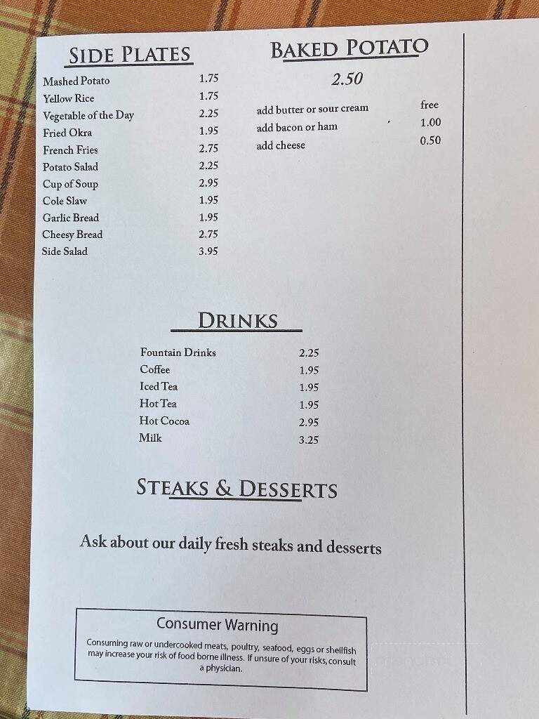 Wauchula Family Restaurant - Wauchula, FL menu_pic