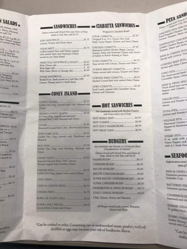 Romeo Coney Island - Romeo, MI menu_pic