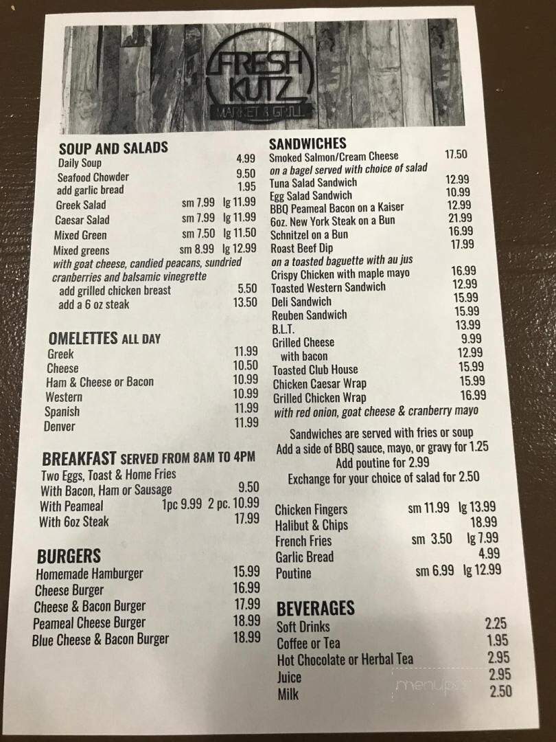 Fresh Cuts Market & Grill - Bracebridge, ON menu_pic