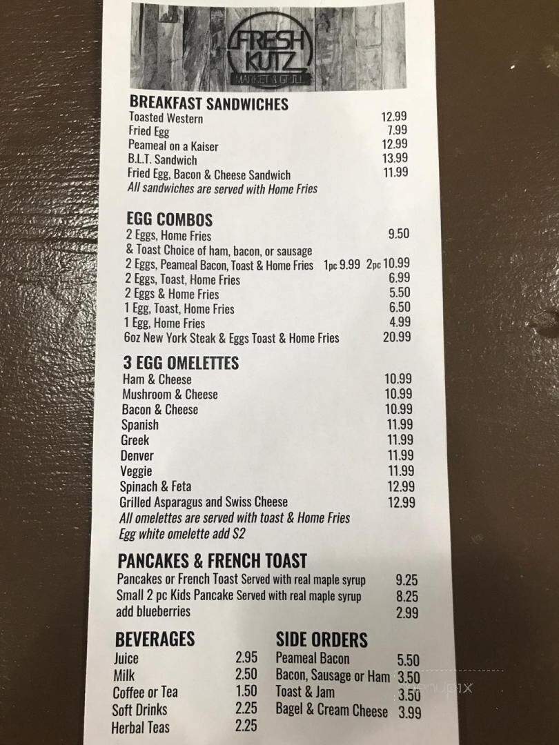 Fresh Cuts Market & Grill - Bracebridge, ON menu_pic