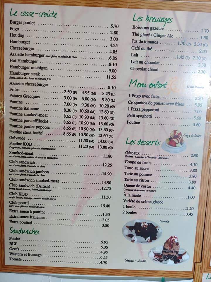 Restaurant Des erables - Foster, QC menu_pic