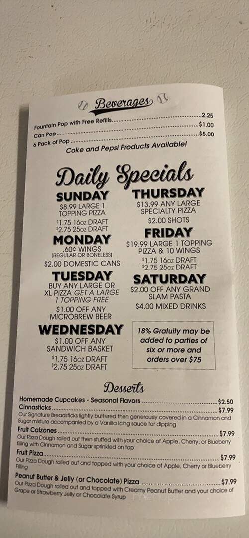 JW's 3rd Base - Rock Falls, IL menu_pic