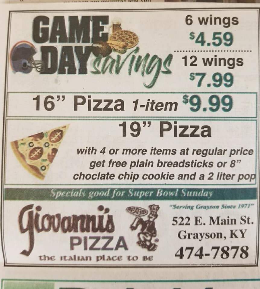Giovanni's Pizza - Grayson, KY