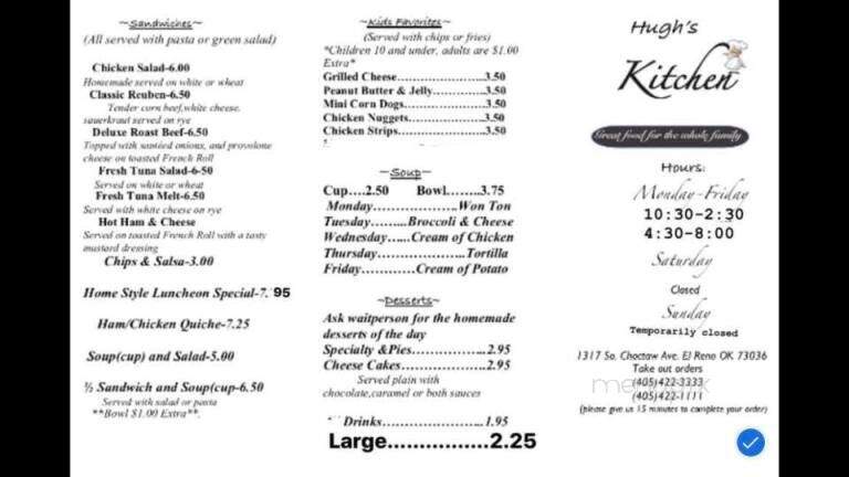 Hugh Kitchen - El Reno, OK menu_pic