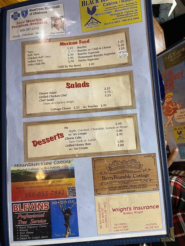 Pams Diner - Talihina, OK menu_pic