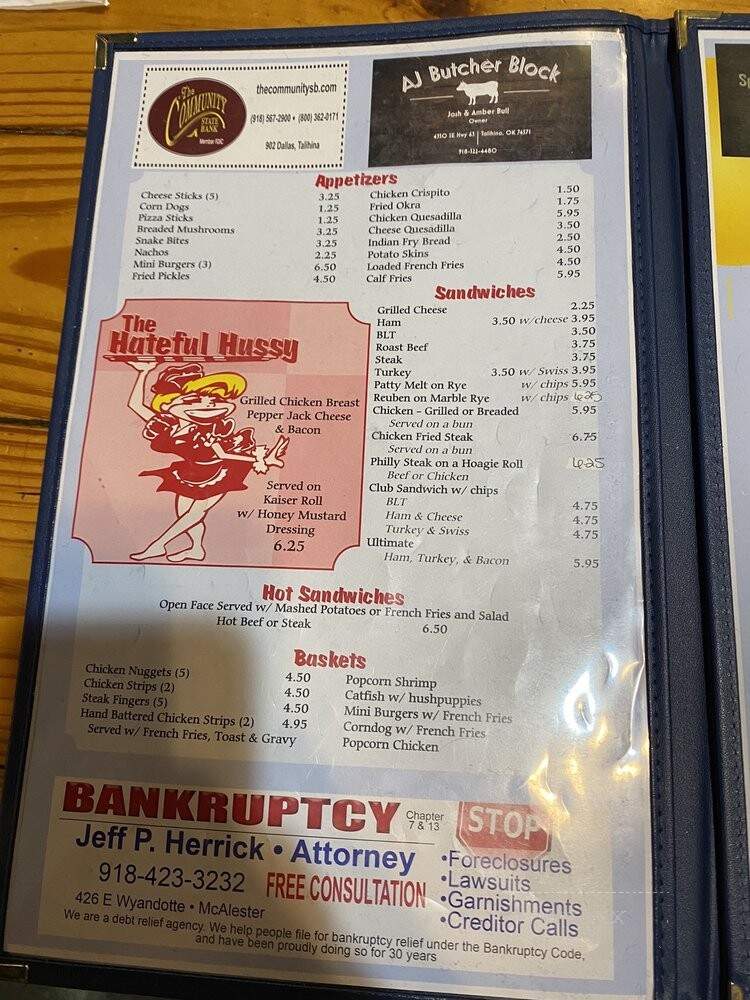 Pams Diner - Talihina, OK menu_pic