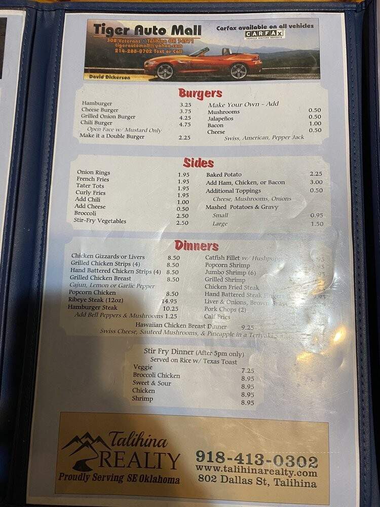 Pams Diner - Talihina, OK menu_pic