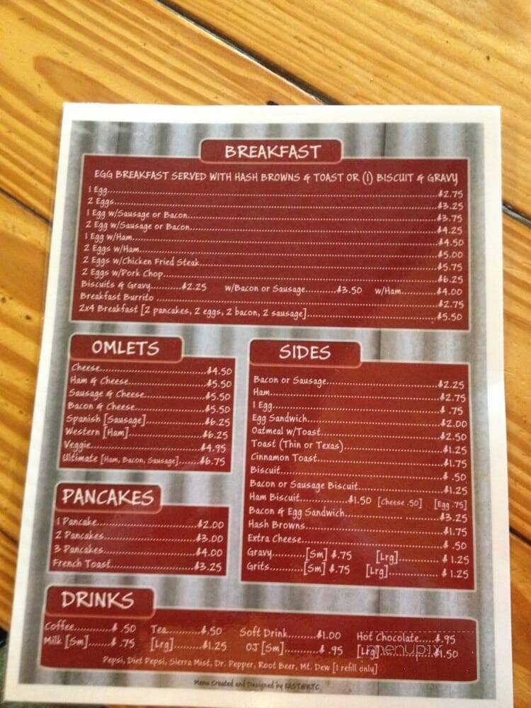 Pams Diner - Talihina, OK menu_pic
