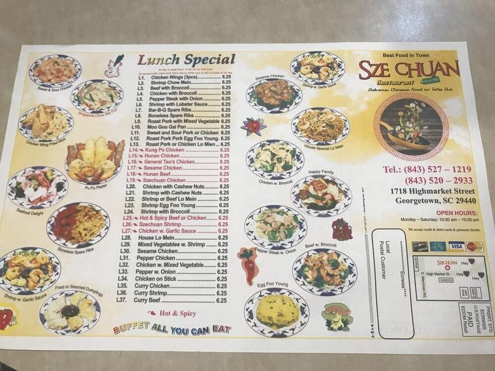 Szechuan Restaurant - Georgetown, SC menu_pic