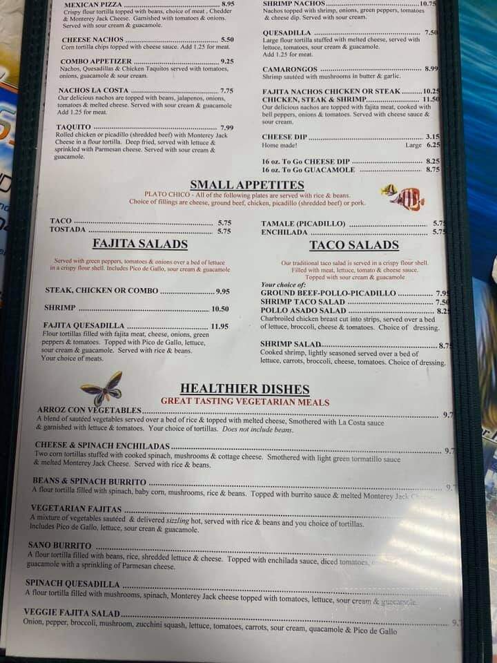 Lacosta Mexican Restaurant - Crossville, TN menu_pic