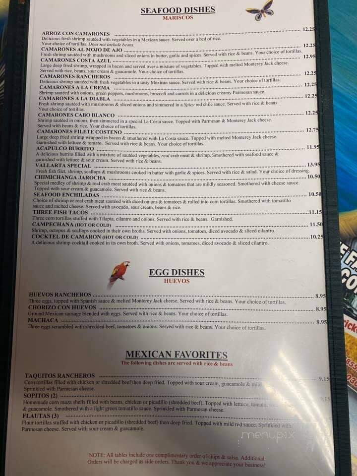 Lacosta Mexican Restaurant - Crossville, TN menu_pic