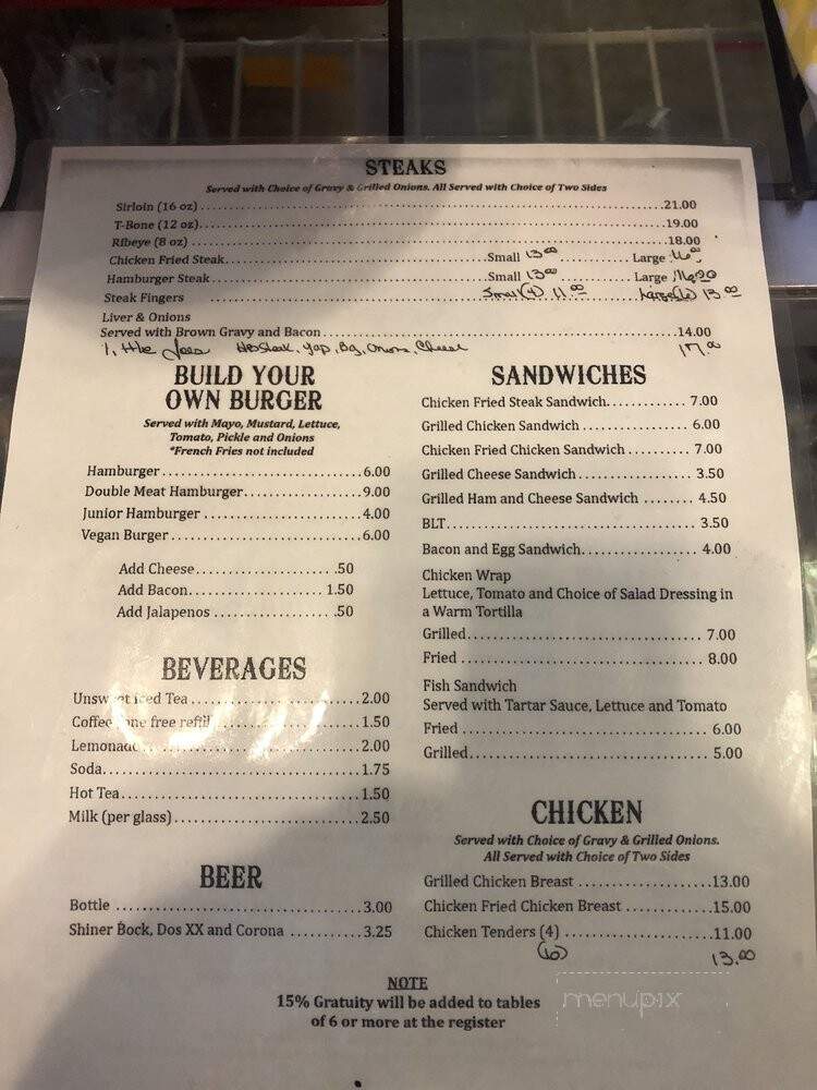 Orsak's Cafe - Fayetteville, TX menu_pic