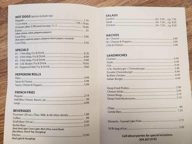 Hometown Hot Dogs - Fairmont, WV menu_pic