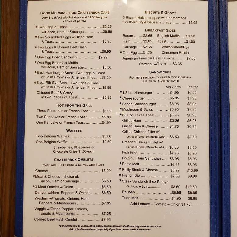 Chatter Box - Wild Rose, WI menu_pic