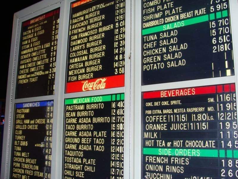 Larry Hamburgers - San Pedro, CA menu_pic