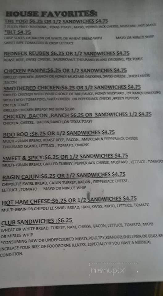Stewart's Coffee Corner - Lexington, TN menu_pic