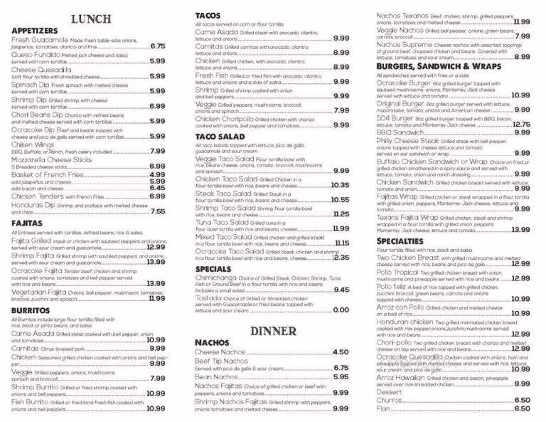 Taqueria 504Suazo's - Ocracoke, NC menu_pic