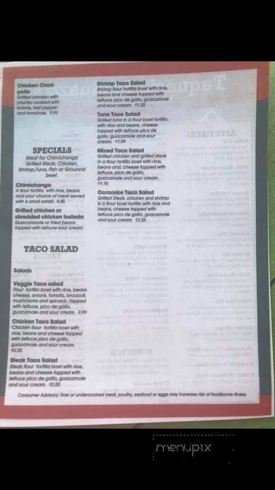 Taqueria 504Suazo's - Ocracoke, NC menu_pic