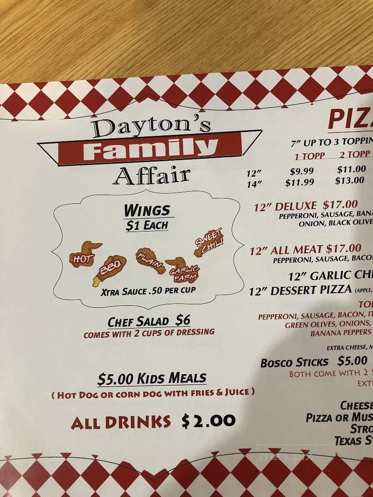 Dayton's Family Affair - Shelbyville, IN menu_pic