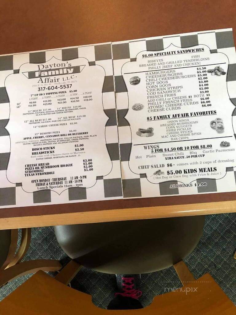 Dayton's Family Affair - Shelbyville, IN menu_pic
