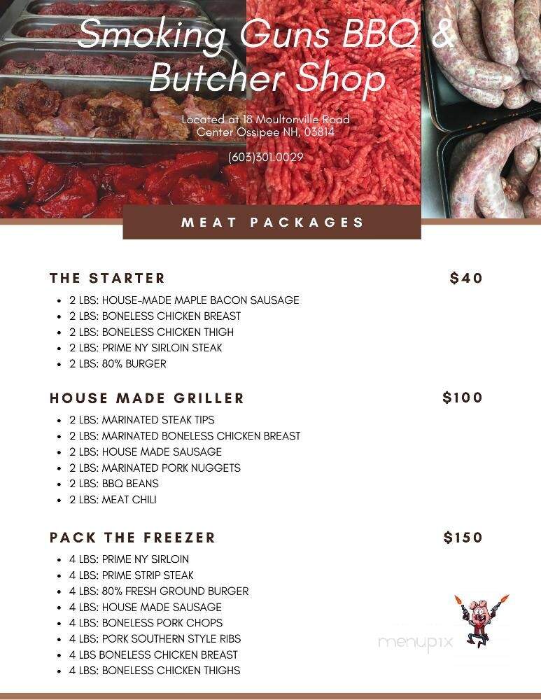 Smoking Guns BBQ - Ossipee, NH menu_pic