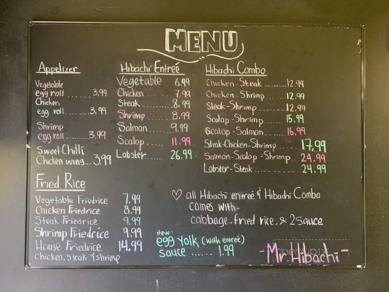 Mr. Hibachi - Columbus, OH menu_pic
