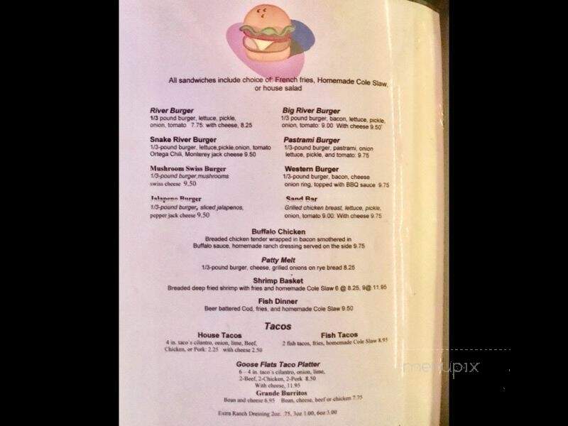 River Run Grill Pizza - Ehrenberg, AZ menu_pic