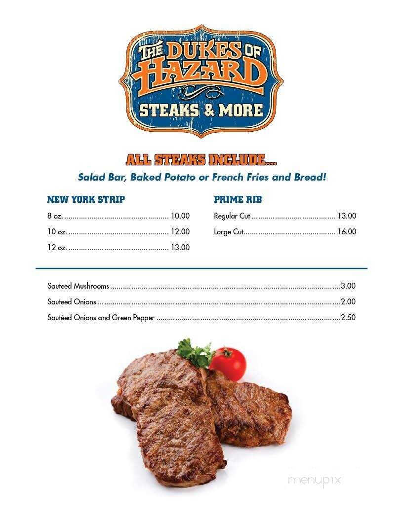 Dukes of Hazzard - Hazard, KY menu_pic