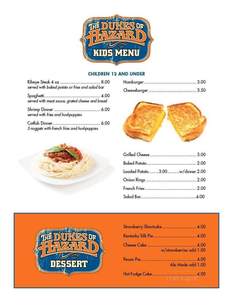 Dukes of Hazzard - Hazard, KY menu_pic