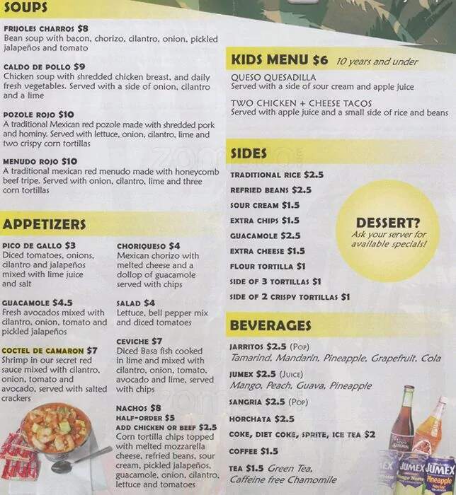 Taqueria Playa Tropical - New Westminster, BC menu_pic