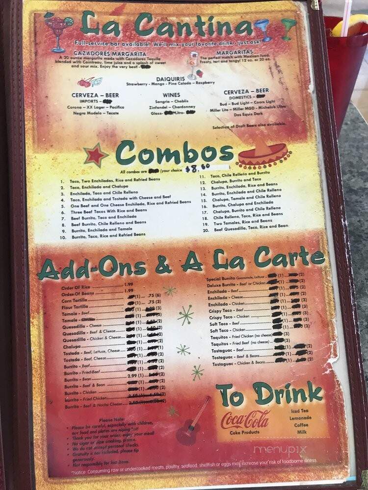 El Cazador Mexican Restaurant - Cambridge City, IN menu_pic