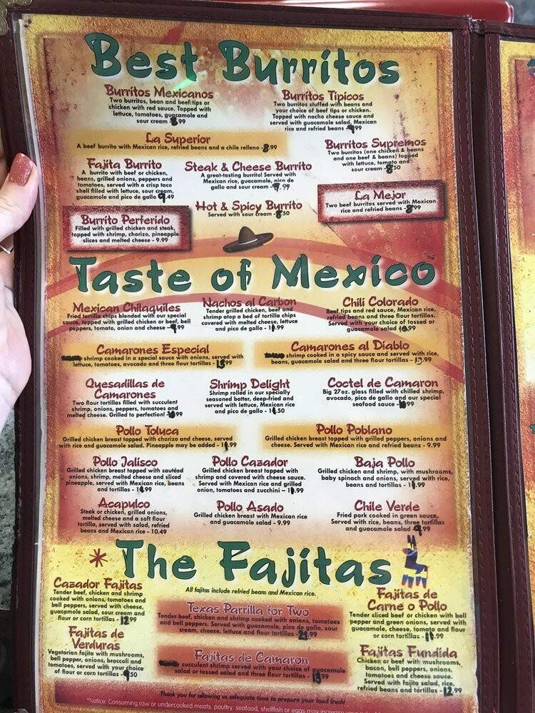 El Cazador Mexican Restaurant - Cambridge City, IN menu_pic