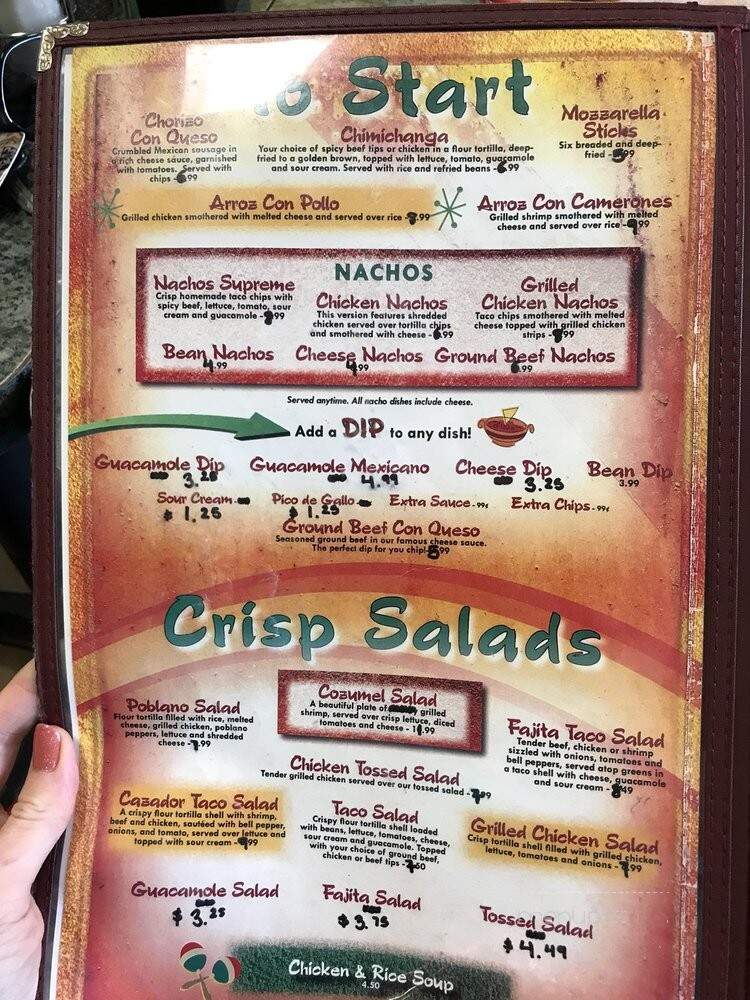 El Cazador Mexican Restaurant - Cambridge City, IN menu_pic