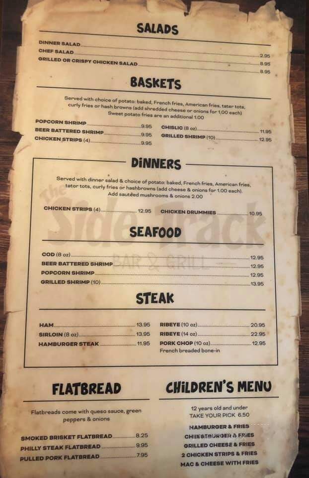 Side Track Lounge - Florence, SD menu_pic
